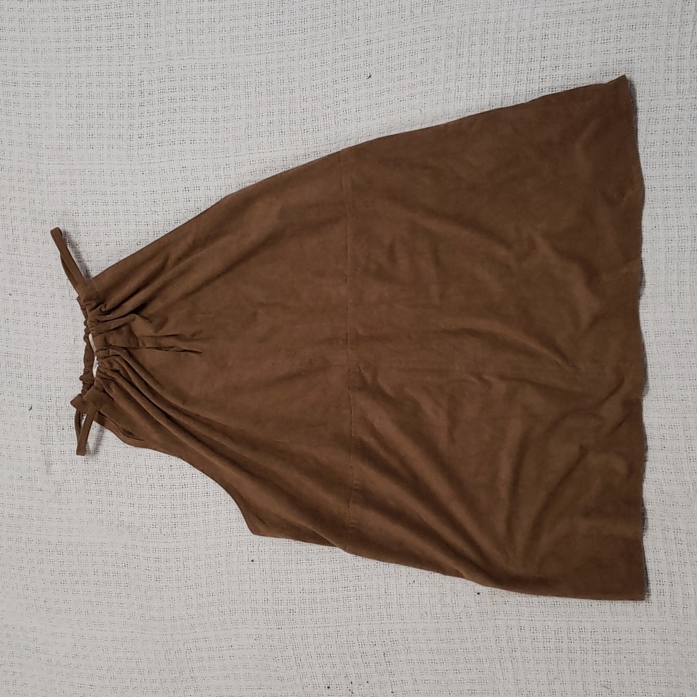 Brown Suede High Neck Tank Top - Picture 2 of 4